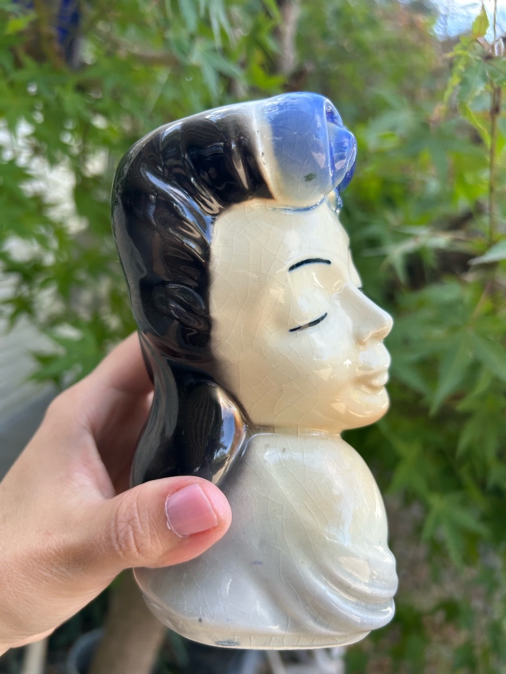 Vintage Royal Copley Pottery Bare Shoulder Lady Head Vase Wall Pocket